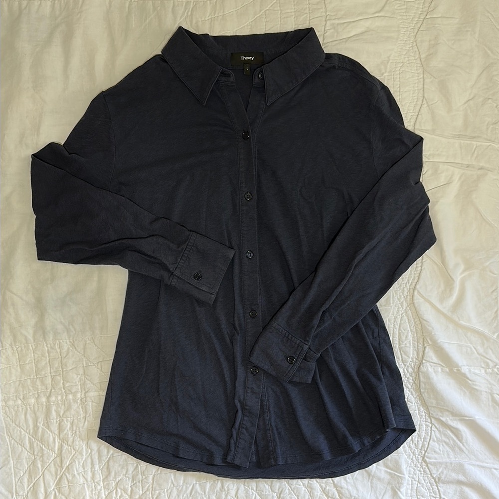 Theory Midnight Blue Long Sleeve Shirt